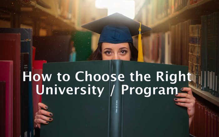Choosing program university right tips